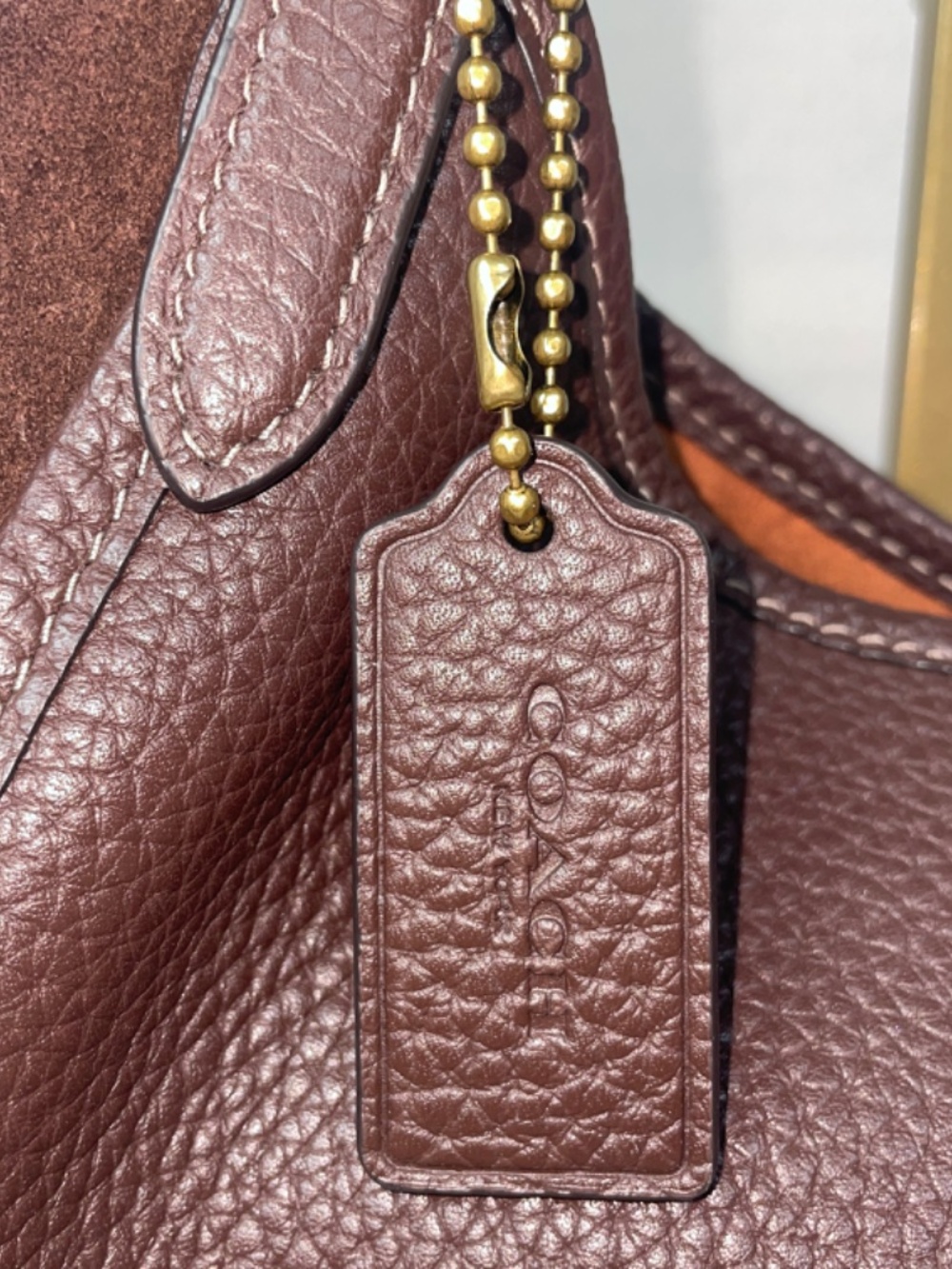 Coach “Lori” C5265, Maple Pebble Leather/Suede Shoulder Bag EUC - Picture 5 of 17